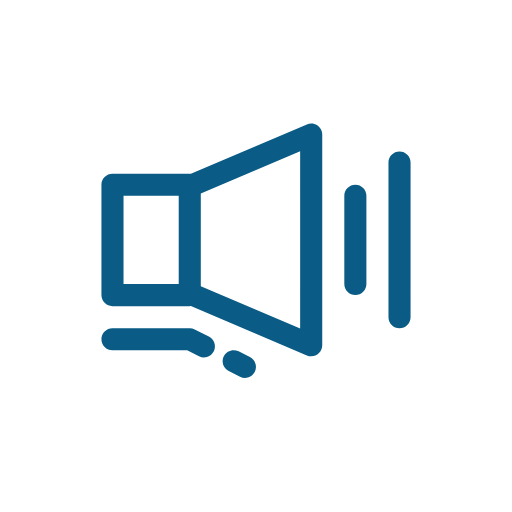 Icon of speaker with soundwaves