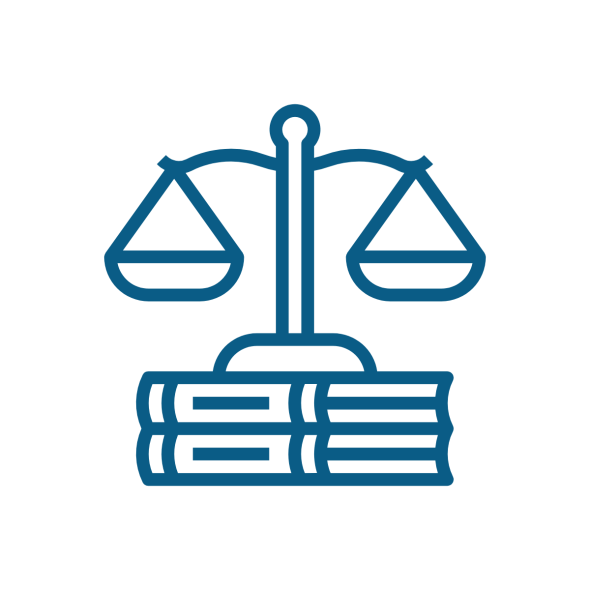 Icon of scales and books