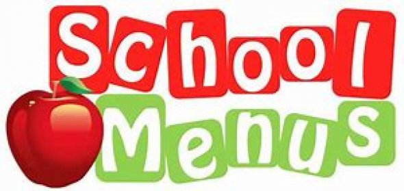 school menu text with apple