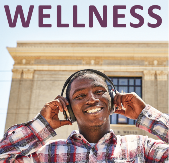 Student with headphones picture