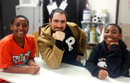 Mentor with two students