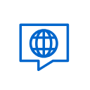 icon of blue globe in text box