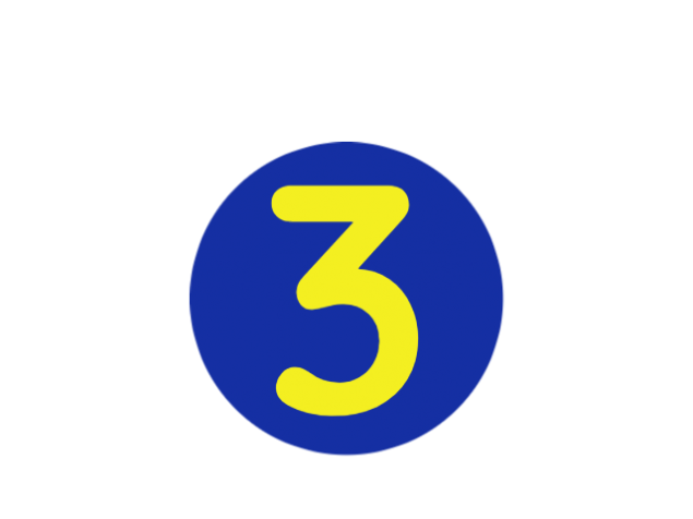 yellow 3 with a blue circle