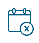 Calendar with an x