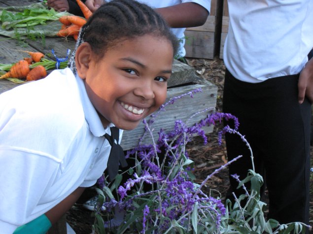 Student in the garden