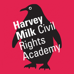 Harvey Milk Civil Rights Academy red penguin logo