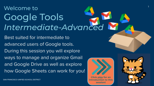 image of slide deck about Google Tools