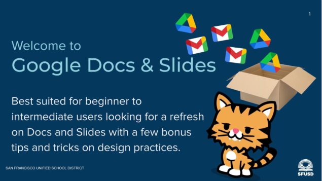 image of slide deck about Google Docs and Slides