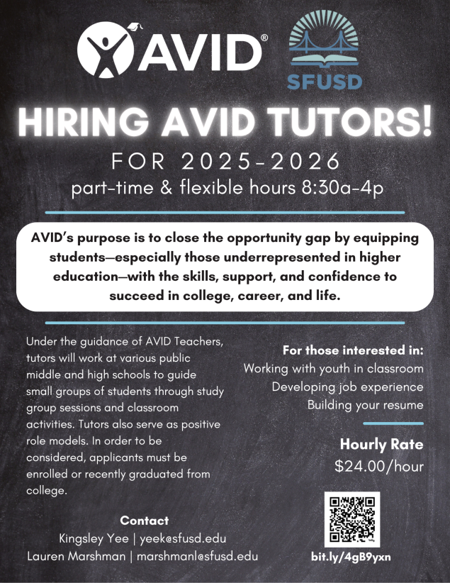 AVID tutor flier