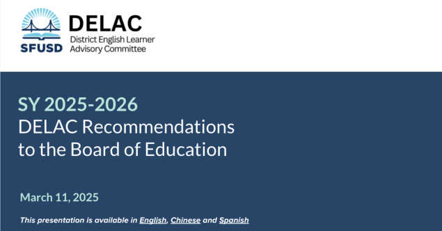 District English Learner Advisory Committee Recommendations 