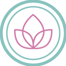 A lotus flower inside two circles
