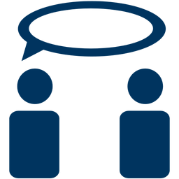 Icon of two people talking to each other