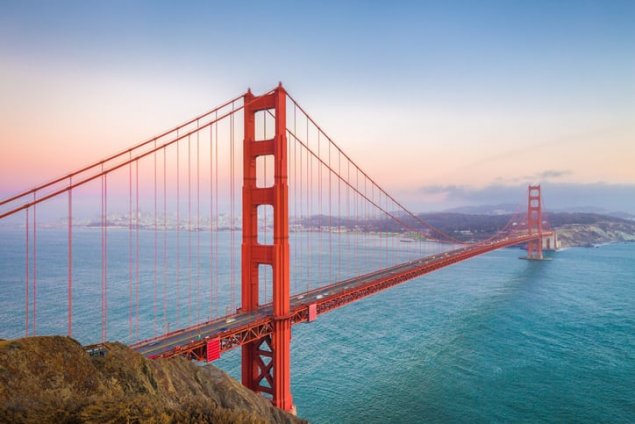 GoldenGate bridge at sunset