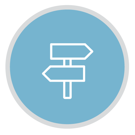 graphic of a directional sign