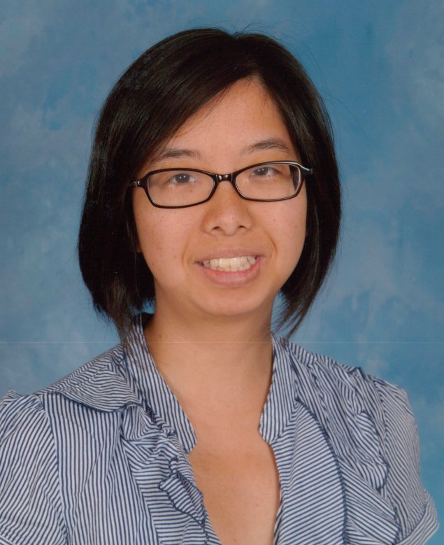 Smiling Asian woman with short hair