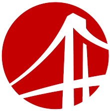 Bridge with red background