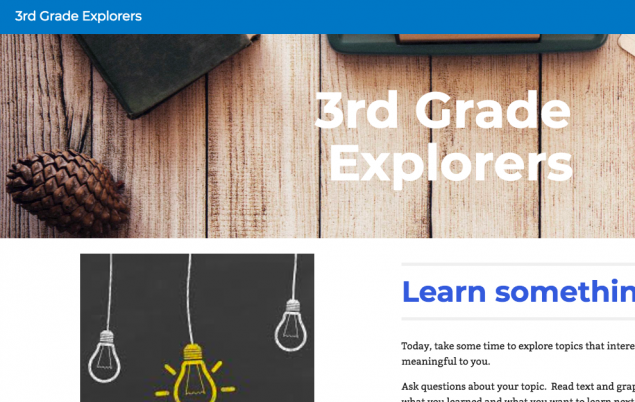 Screenshot of 3rd graders Inquiry website.