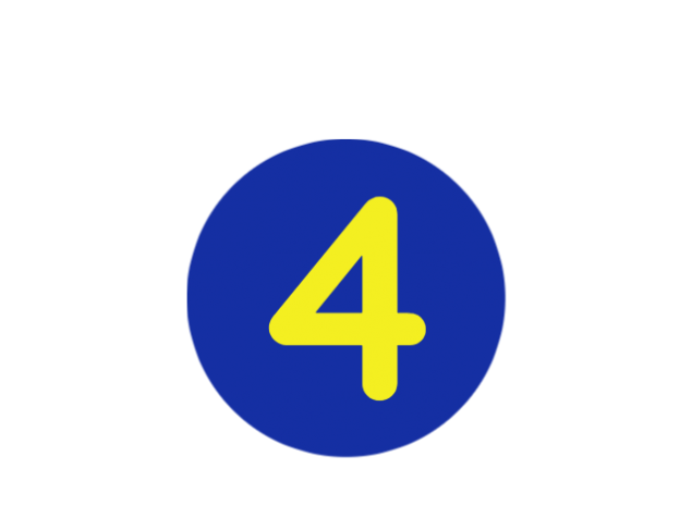 yellow 4  with a blue circle