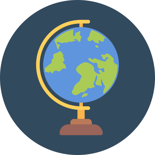 Globe on a blue background