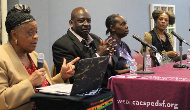 Panelists at the Learning While Black in SFUSD community forum. Picture by Joe R. Goyos/ Support for Families of Children with Disabilities