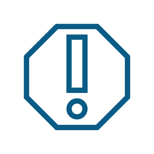 Octagon with exclamation point