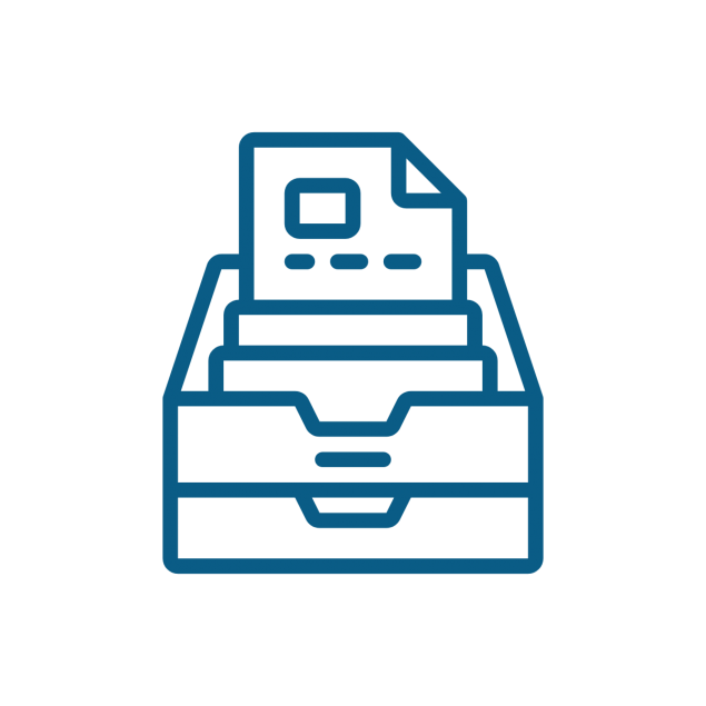 Icon of documents in a drawer