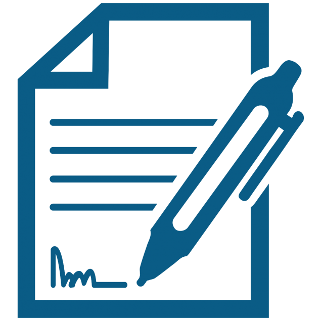 Icon of signed document and pen