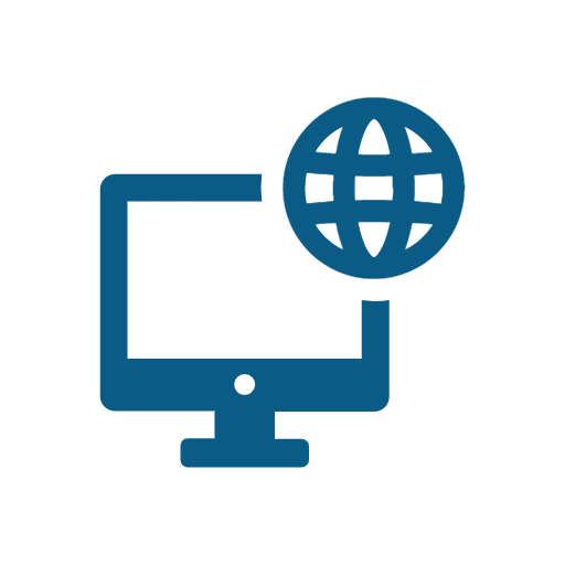 Computer with a globe