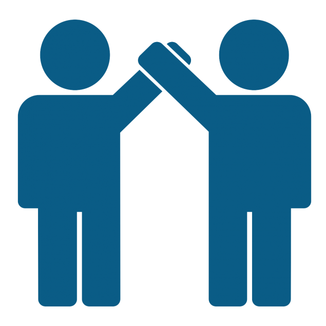 Icon of two people high-fiving