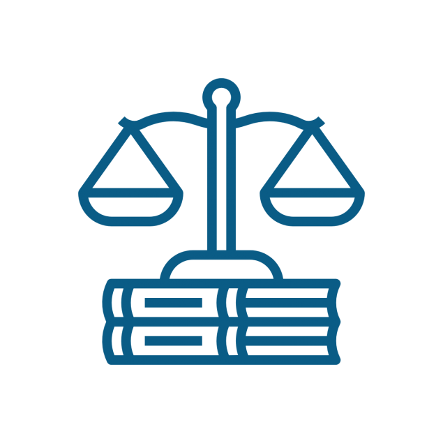 Icon of scales and books