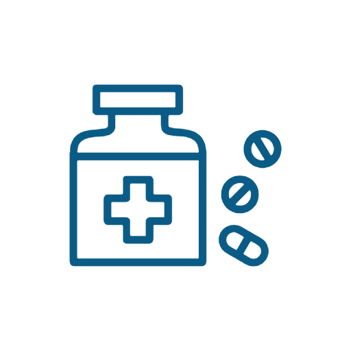 Medicine bottle and pills