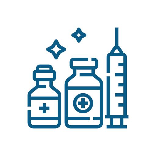 Two vaccine vials and a syringe