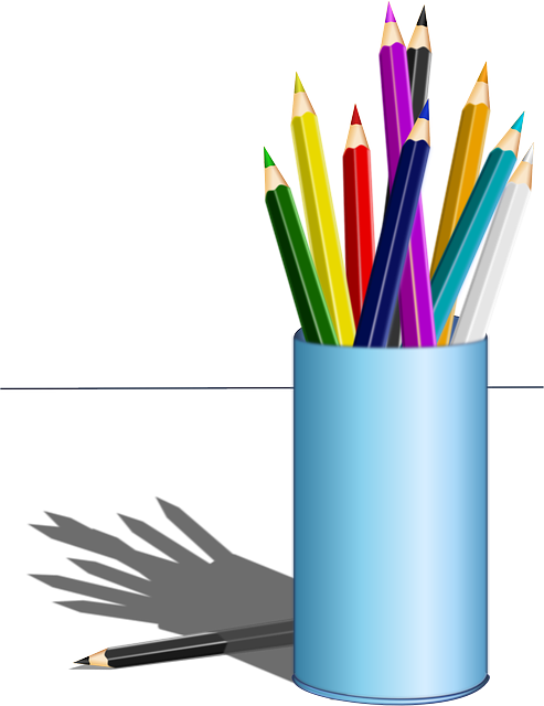 cup of color pencils