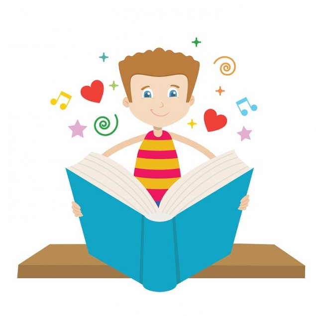boy reading a book