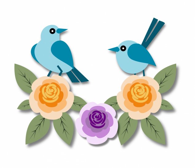 birds and flowers