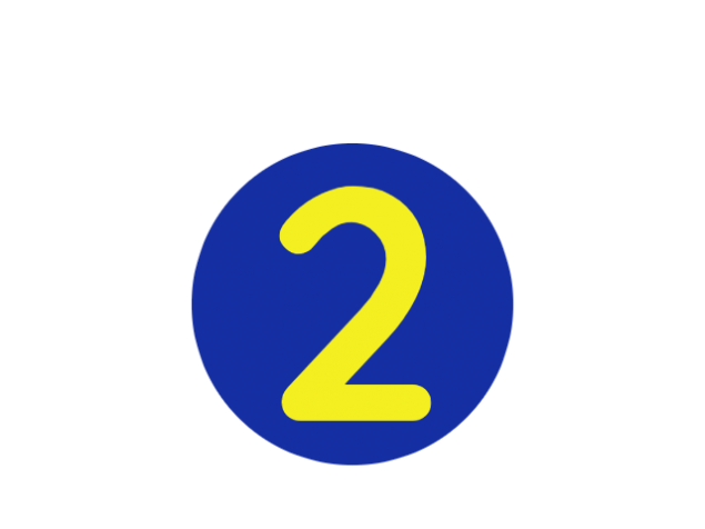 yellow 2 with a blue circle